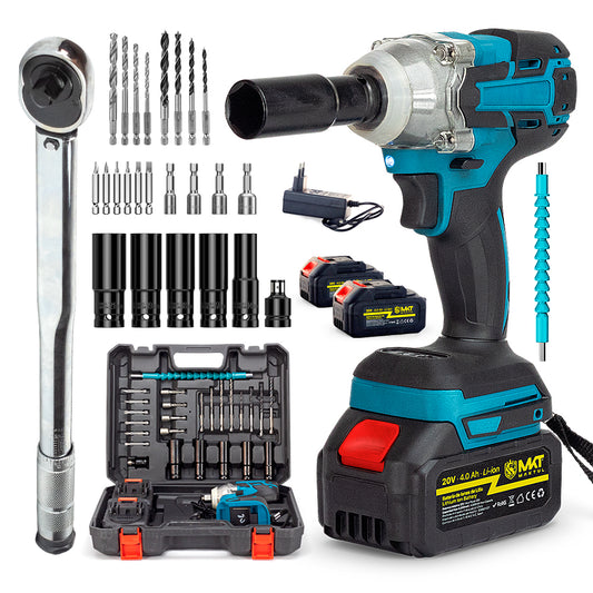 Pistola de Impacto a Batería con Llave Dinamométrica 1/2" (2 Baterías)